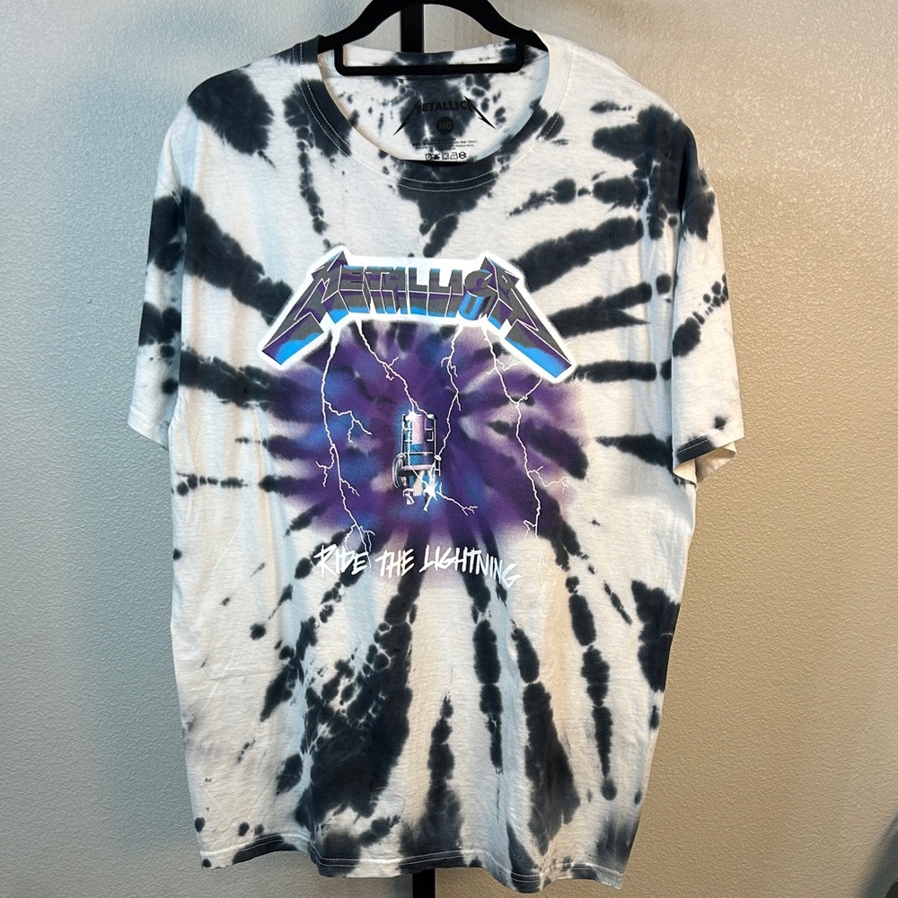 Metallica Tie-Dye Ride The Lightning Band T-Shirt • M •